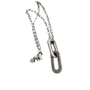 SWAROVSKI CRYSTAL silver tone necklace interlocking links with Crystals